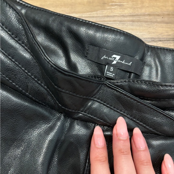 7 for All Mankind Faux Black Leather Pants - Picture 2 of 3